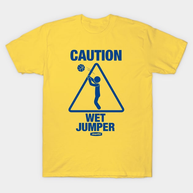 Caution Wet Jumper - Gold/Royal T-Shirt by TABRON PUBLISHING